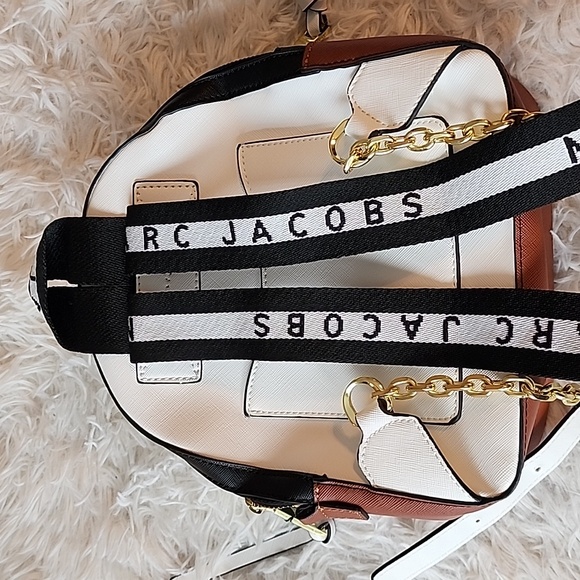 Marc Jacobs White and Black Logo Strap Mini Backpack - Picture 6 of 12